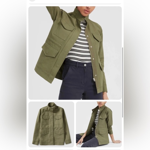 Everlane Green 100% Cotton Modern Utility Zip Up Jacket Women's - Picture 10 of 10